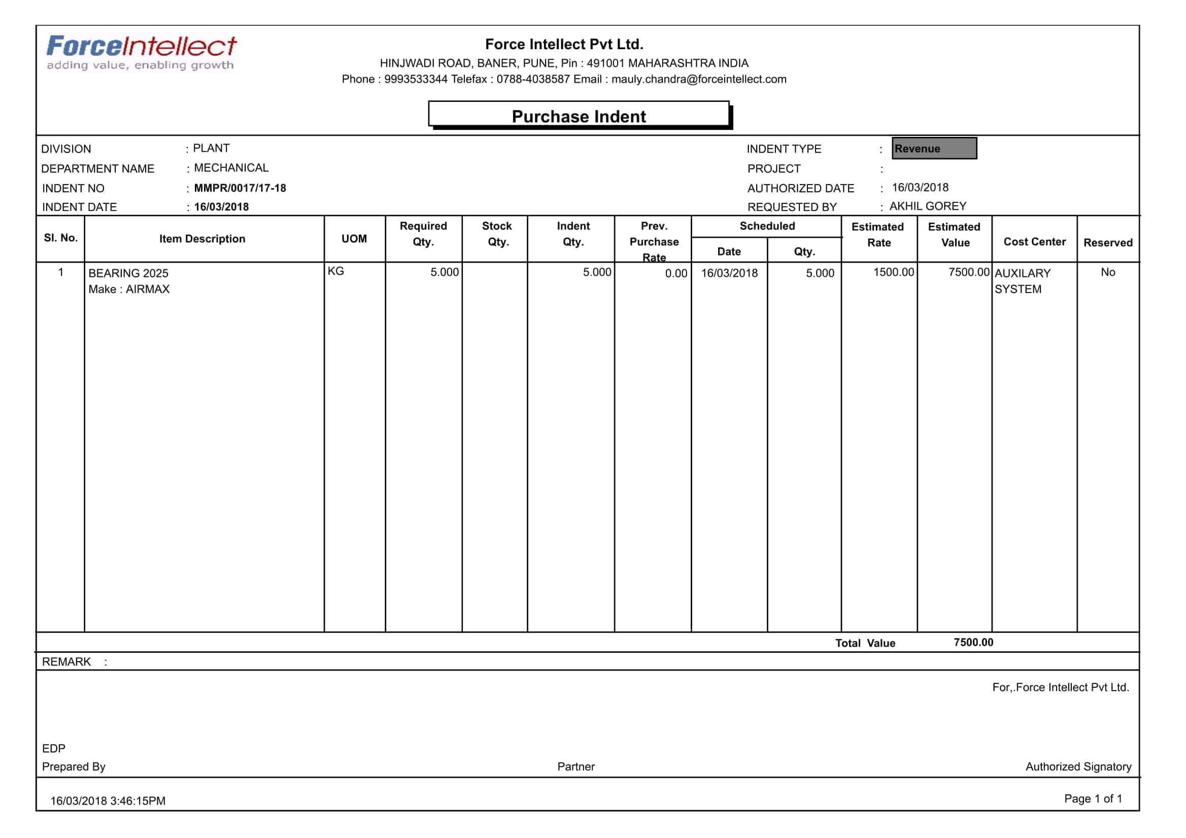 material management formats