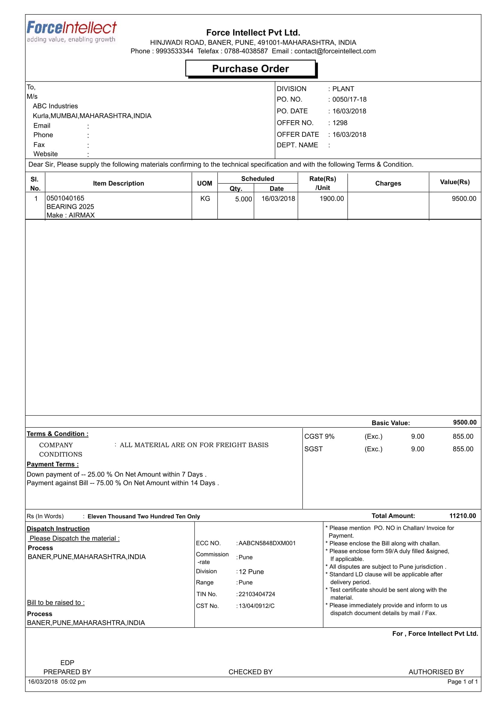 material management formats